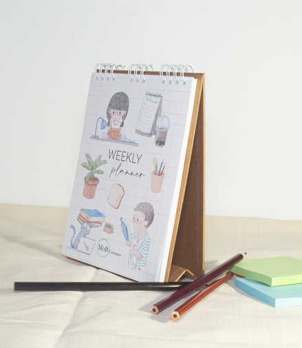 Weekly Planner with Study Time Illustrations
