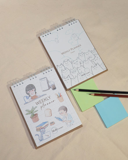 Weekly Planner with Study Time Illustrations